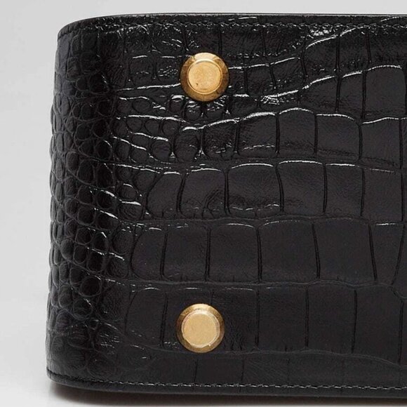 Balenciaga Black Croc Embossed Leather Tool 2.0 North South Medium Tote Bag - Picture 5 of 11